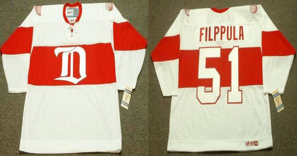 2019 Men Detroit Red Wings #51 Filppula White CCM NHL jerseys